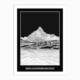 Beinn An Dothaidh Mountain Line Drawing 2 Poster Art Print