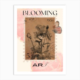 Blooming Bouquet Butterfly Art Print