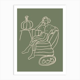 Woman In A Chair Art Print