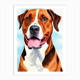 American Staffordshire Terrier 3 Watercolour Dog Art Print
