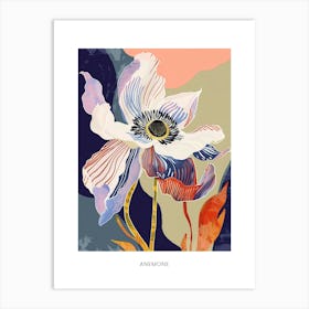 Colourful Flower Illustration Poster Anemone 3 Art Print