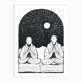 Two Buddhist Monks Art Print
