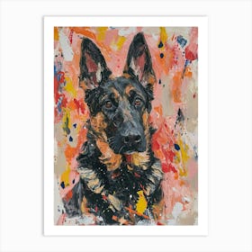 German Shepherd Acrylic Painting 9 Art Print