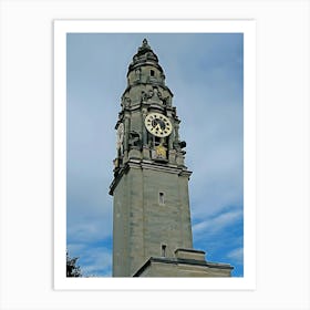 Cardiff City Hall Tower With Clock Face Art Print