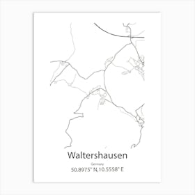 Waltershausen,Germany Minimalist Map Art Print