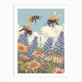 Mason Bee Storybook Illustrations 1 Art Print