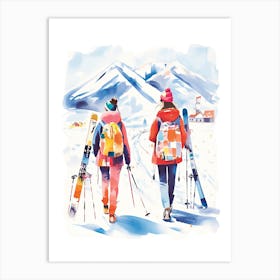 Chamonix Mont Blanc   France, Ski Resort Illustration 4 Art Print