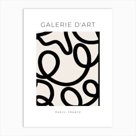 Abstract Line Black And White Art Print