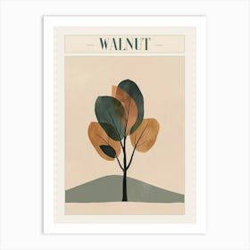 Walnut Tree Minimal Japandi Illustration 2 Poster Art Print