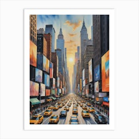 New York City in Rush Hour Art Print