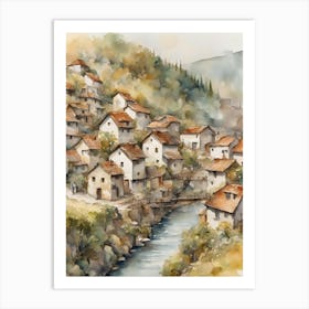 Village By The River Art Print