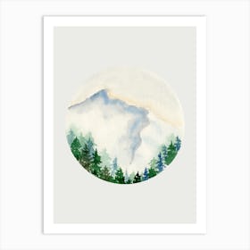 Watercolor Of Mountains 3 Art Print