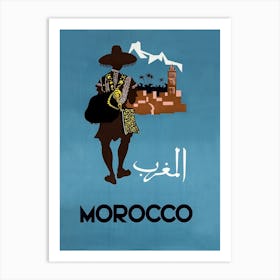 Morocco, Man In Traditional Costume Going to the Big City Art Print