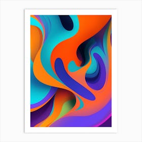 Abstract Colorful Waves Vertical Composition 52 Art Print