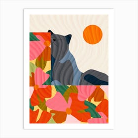 Sunny Garden Cat Art Print