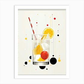 Mid Century Modern Tom Collins Floral Infusion Cocktail 3 Art Print