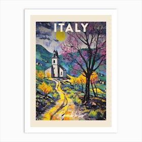 Gubbio Italy 4 Fauvist Painting  Travel Poster Art Print