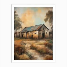 A wall artwork dating back to the year 1960, with all the details and colours. The farm is from an old oil painting, with faded oil colours.3 Art Print