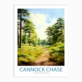 Cannock Chase Aonb Print Staffordshire Nature Reserve Art Cannock Chase Poster English Woodland Wall Decor Uk Wildlife Area Illustration1 3 Art Print