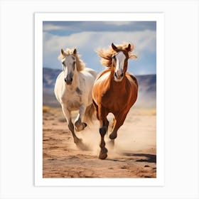 Horses Running Through Dessert Art Print