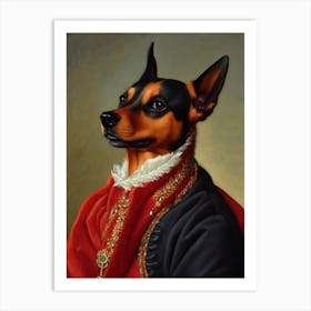 Miniature Pinscher Renaissance Portrait Oil Painting Art Print