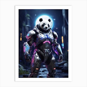 Panda In Cyborg Body #1 Art Print