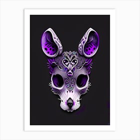 Animal Skull Purple Doodle Art Print
