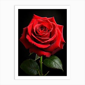 Red Rose Flower Art Print