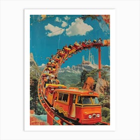 Retro Kitsch Rollercoaster Collage 3 Art Print