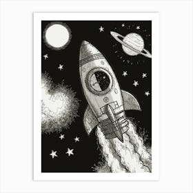 Space Rocket 2 Art Print