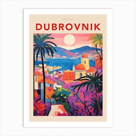 Dubrovnik Croatia Fauvist Travel Poster Art Print