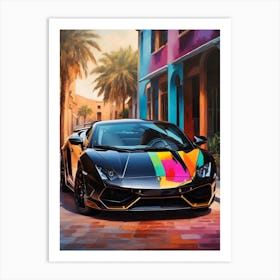 Colorful Lamborghini Art Print