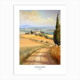 Tuscany Italy Watercolour Travel Poster 1 Art Print