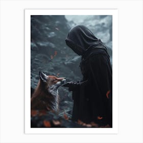 Fox And Human Art Print