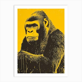 Yellow Gorilla 1 Art Print