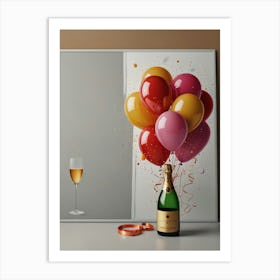 Champagne And Balloons Art Print