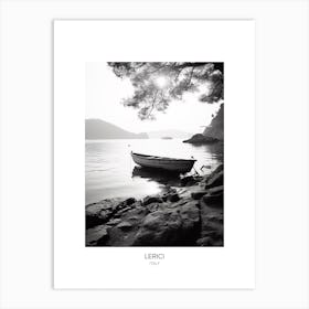 Poster Of Lerici, Italy, Black And White Photo 4 Art Print