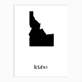 Idaho State Silhouette Art Print