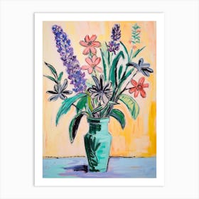 Flower Painting Fauvist Style Lavender 1 Art Print