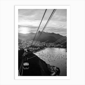Views From The Sugar Loaf In Rio   Cable Car Art Print