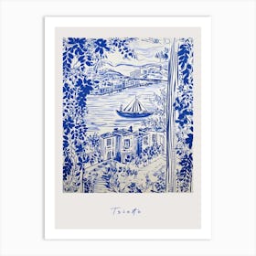 Trieste Italy Blue Drawing Poster Art Print