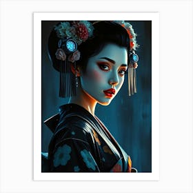 Geisha Painting - Diverse Art Illustration 90 Art Print