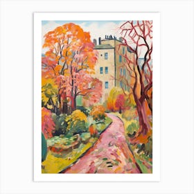 Autumn Gardens Painting Powys Castle And Garden United Kingdom Art Print