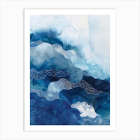 'Blue Waves' 3 Art Print