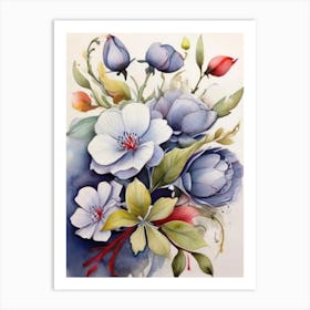 Watercolor Flowers 2 Art Print