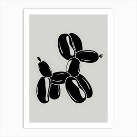 Black Balloon Dog Funny Art Print