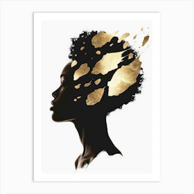 Gold Head 2 Art Print