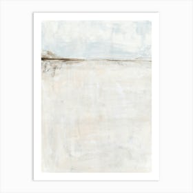 Neutral Soft Muted Abstract Landscape Horizon Painting, Beige, Brown, Gray Art Print