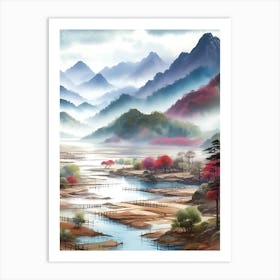 Watercolor Vibrant Country 1 Art Print