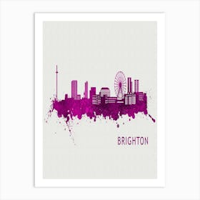 Brighton England City Purple Art Print